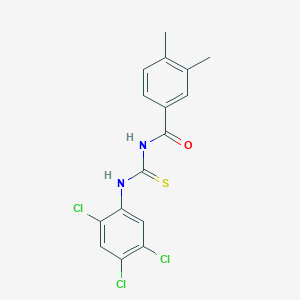molecular formula C16H13Cl3N2OS B3674276 3,4-dimethyl-N-{[(2,4,5-trichlorophenyl)amino]carbonothioyl}benzamide 