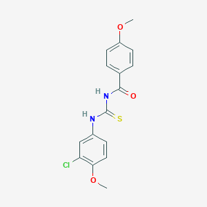 molecular formula C16H15ClN2O3S B3674293 N-[(3-chloro-4-methoxyphenyl)carbamothioyl]-4-methoxybenzamide 