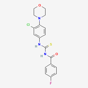 molecular formula C18H17ClFN3O2S B3674300 N-{[3-chloro-4-(morpholin-4-yl)phenyl]carbamothioyl}-4-fluorobenzamide 