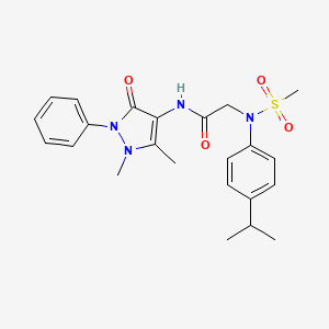 molecular formula C23H28N4O4S B3674324 N~1~-(1,5-dimethyl-3-oxo-2-phenyl-2,3-dihydro-1H-pyrazol-4-yl)-N~2~-(4-isopropylphenyl)-N~2~-(methylsulfonyl)glycinamide 