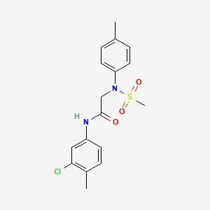 molecular formula C17H19ClN2O3S B3674337 N~1~-(3-chloro-4-methylphenyl)-N~2~-(4-methylphenyl)-N~2~-(methylsulfonyl)glycinamide 