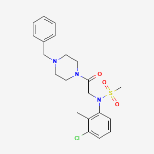 molecular formula C21H26ClN3O3S B3674344 N-[2-(4-benzyl-1-piperazinyl)-2-oxoethyl]-N-(3-chloro-2-methylphenyl)methanesulfonamide 