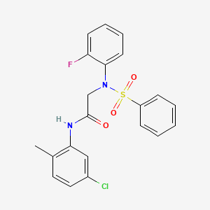 molecular formula C21H18ClFN2O3S B3674396 N~1~-(5-chloro-2-methylphenyl)-N~2~-(2-fluorophenyl)-N~2~-(phenylsulfonyl)glycinamide 