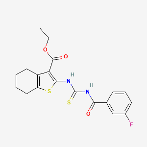 molecular formula C19H19FN2O3S2 B3674419 Ethyl 2-({[(3-fluorophenyl)carbonyl]carbamothioyl}amino)-4,5,6,7-tetrahydro-1-benzothiophene-3-carboxylate 