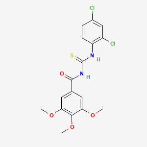 molecular formula C17H16Cl2N2O4S B3674437 N-[(2,4-dichlorophenyl)carbamothioyl]-3,4,5-trimethoxybenzamide 