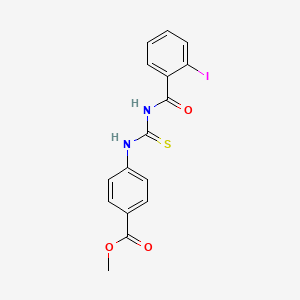 molecular formula C16H13IN2O3S B3674438 methyl 4-({[(2-iodobenzoyl)amino]carbonothioyl}amino)benzoate 
