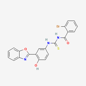 molecular formula C21H14BrN3O3S B3674452 N-({[3-(1,3-benzoxazol-2-yl)-4-hydroxyphenyl]amino}carbonothioyl)-2-bromobenzamide 