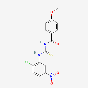 molecular formula C15H12ClN3O4S B3674464 N-[(2-chloro-5-nitrophenyl)carbamothioyl]-4-methoxybenzamide 