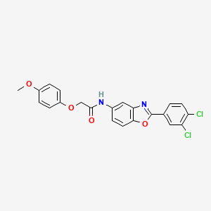 molecular formula C22H16Cl2N2O4 B3674499 N-[2-(3,4-dichlorophenyl)-1,3-benzoxazol-5-yl]-2-(4-methoxyphenoxy)acetamide 