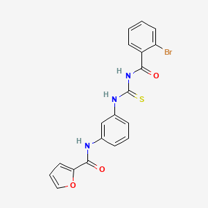 molecular formula C19H14BrN3O3S B3674513 N-[3-({[(2-bromophenyl)carbonyl]carbamothioyl}amino)phenyl]furan-2-carboxamide 