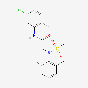 molecular formula C18H21ClN2O3S B3674521 N~1~-(5-chloro-2-methylphenyl)-N~2~-(2,6-dimethylphenyl)-N~2~-(methylsulfonyl)glycinamide 