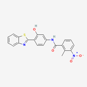molecular formula C21H15N3O4S B3674545 N-[4-(1,3-benzothiazol-2-yl)-3-hydroxyphenyl]-2-methyl-3-nitrobenzamide 