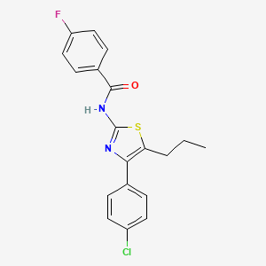 molecular formula C19H16ClFN2OS B3674558 N-[4-(4-chlorophenyl)-5-propyl-1,3-thiazol-2-yl]-4-fluorobenzamide 