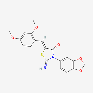 molecular formula C19H16N2O5S B3674708 3-(1,3-benzodioxol-5-yl)-5-(2,4-dimethoxybenzylidene)-2-imino-1,3-thiazolidin-4-one 