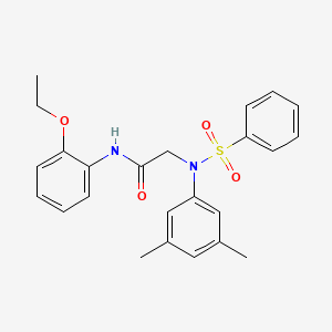 molecular formula C24H26N2O4S B3674750 N~2~-(3,5-dimethylphenyl)-N~1~-(2-ethoxyphenyl)-N~2~-(phenylsulfonyl)glycinamide 