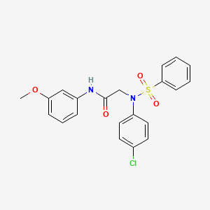 molecular formula C21H19ClN2O4S B3674753 N~2~-(4-chlorophenyl)-N~1~-(3-methoxyphenyl)-N~2~-(phenylsulfonyl)glycinamide 