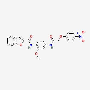 molecular formula C24H19N3O7 B3674766 N-[2-methoxy-4-[[2-(4-nitrophenoxy)acetyl]amino]phenyl]-1-benzofuran-2-carboxamide 