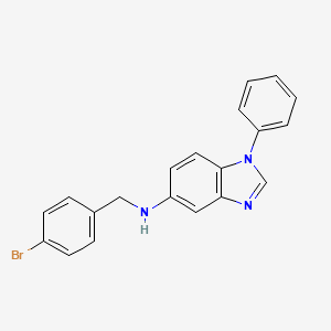 molecular formula C20H16BrN3 B3674771 N-[(4-BROMOPHENYL)METHYL]-1-PHENYL-1H-1,3-BENZODIAZOL-5-AMINE 