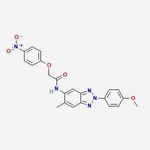 molecular formula C22H19N5O5 B3674801 N-[2-(4-methoxyphenyl)-6-methyl-2H-1,2,3-benzotriazol-5-yl]-2-(4-nitrophenoxy)acetamide 