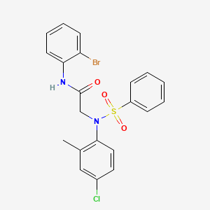 molecular formula C21H18BrClN2O3S B3674805 N~1~-(2-bromophenyl)-N~2~-(4-chloro-2-methylphenyl)-N~2~-(phenylsulfonyl)glycinamide 