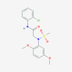 molecular formula C17H19ClN2O5S B3674810 N~1~-(2-chlorophenyl)-N~2~-(2,5-dimethoxyphenyl)-N~2~-(methylsulfonyl)glycinamide 