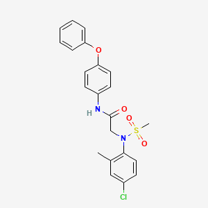 molecular formula C22H21ClN2O4S B3674817 N~2~-(4-chloro-2-methylphenyl)-N~2~-(methylsulfonyl)-N~1~-(4-phenoxyphenyl)glycinamide 