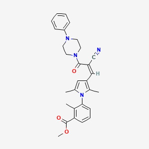 molecular formula C29H30N4O3 B3674818 methyl 3-[3-[(Z)-2-cyano-3-oxo-3-(4-phenylpiperazin-1-yl)prop-1-enyl]-2,5-dimethylpyrrol-1-yl]-2-methylbenzoate 