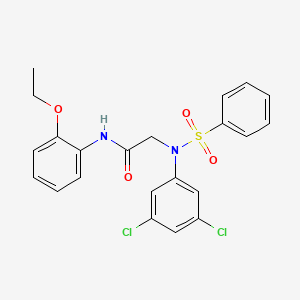 molecular formula C22H20Cl2N2O4S B3674838 N~2~-(3,5-dichlorophenyl)-N~1~-(2-ethoxyphenyl)-N~2~-(phenylsulfonyl)glycinamide 