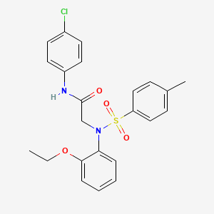 molecular formula C23H23ClN2O4S B3674847 N~1~-(4-chlorophenyl)-N~2~-(2-ethoxyphenyl)-N~2~-[(4-methylphenyl)sulfonyl]glycinamide 