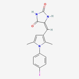 molecular formula C16H14IN3O2 B3674855 (5E)-5-[[1-(4-iodophenyl)-2,5-dimethylpyrrol-3-yl]methylidene]imidazolidine-2,4-dione 