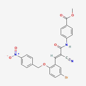 molecular formula C25H18BrN3O6 B3674866 methyl 4-[[(E)-3-[5-bromo-2-[(4-nitrophenyl)methoxy]phenyl]-2-cyanoprop-2-enoyl]amino]benzoate 