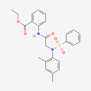 molecular formula C25H26N2O5S B3674882 ethyl 2-{[N-(2,4-dimethylphenyl)-N-(phenylsulfonyl)glycyl]amino}benzoate 