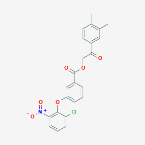 molecular formula C23H18ClNO6 B3674929 2-(3,4-dimethylphenyl)-2-oxoethyl 3-(2-chloro-6-nitrophenoxy)benzoate 