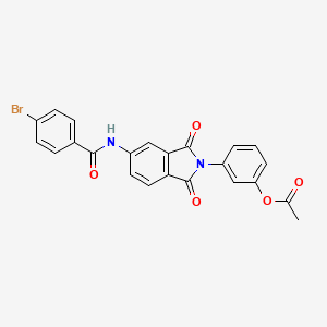 molecular formula C23H15BrN2O5 B3674974 3-{5-[(4-bromobenzoyl)amino]-1,3-dioxo-1,3-dihydro-2H-isoindol-2-yl}phenyl acetate 