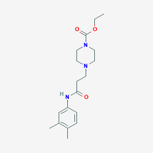 molecular formula C18H27N3O3 B367516 ethyl 4-[3-(3,4-dimethylanilino)-3-oxopropyl]-1-piperazinecarboxylate CAS No. 519005-00-6