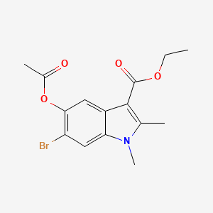molecular formula C15H16BrNO4 B3675196 ethyl 5-(acetyloxy)-6-bromo-1,2-dimethyl-1H-indole-3-carboxylate 