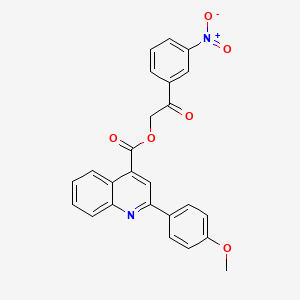 molecular formula C25H18N2O6 B3675261 2-(3-nitrophenyl)-2-oxoethyl 2-(4-methoxyphenyl)-4-quinolinecarboxylate 