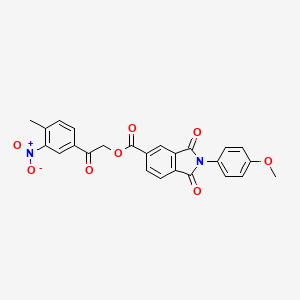 molecular formula C25H18N2O8 B3675295 2-(4-methyl-3-nitrophenyl)-2-oxoethyl 2-(4-methoxyphenyl)-1,3-dioxo-5-isoindolinecarboxylate 