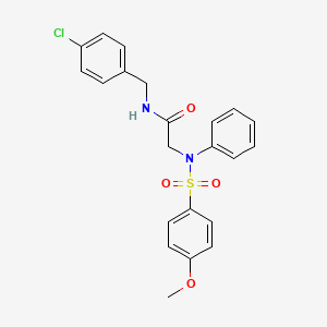 molecular formula C22H21ClN2O4S B3675308 N~1~-(4-chlorobenzyl)-N~2~-[(4-methoxyphenyl)sulfonyl]-N~2~-phenylglycinamide 