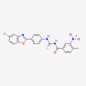 molecular formula C22H15ClN4O4S B3675319 N-({[4-(5-chloro-1,3-benzoxazol-2-yl)phenyl]amino}carbonothioyl)-4-methyl-3-nitrobenzamide 