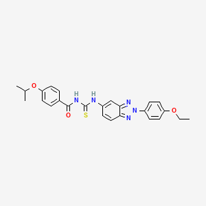 molecular formula C25H25N5O3S B3675325 N-[[2-(4-ethoxyphenyl)benzotriazol-5-yl]carbamothioyl]-4-propan-2-yloxybenzamide 