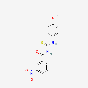 molecular formula C17H17N3O4S B3675352 N-[(4-ethoxyphenyl)carbamothioyl]-4-methyl-3-nitrobenzamide 