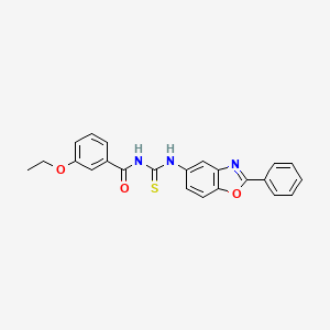 molecular formula C23H19N3O3S B3675357 3-ethoxy-N-[(2-phenyl-1,3-benzoxazol-5-yl)carbamothioyl]benzamide CAS No. 6436-23-3