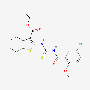 molecular formula C20H21ClN2O4S2 B3675369 Ethyl 2-({[(5-chloro-2-methoxyphenyl)carbonyl]carbamothioyl}amino)-4,5,6,7-tetrahydro-1-benzothiophene-3-carboxylate 