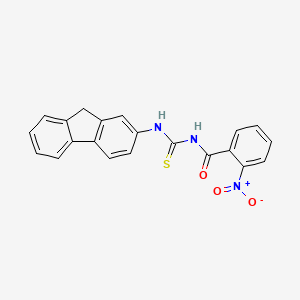 molecular formula C21H15N3O3S B3675377 N-(9H-fluoren-2-ylcarbamothioyl)-2-nitrobenzamide 