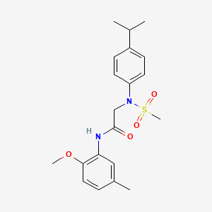 molecular formula C20H26N2O4S B3675386 N~2~-(4-isopropylphenyl)-N~1~-(2-methoxy-5-methylphenyl)-N~2~-(methylsulfonyl)glycinamide 
