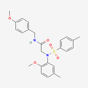 molecular formula C25H28N2O5S B3675405 N~1~-(4-methoxybenzyl)-N~2~-(2-methoxy-5-methylphenyl)-N~2~-[(4-methylphenyl)sulfonyl]glycinamide 