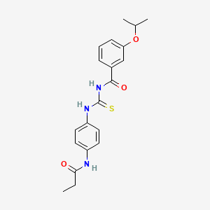 molecular formula C20H23N3O3S B3675410 N-[[4-(propanoylamino)phenyl]carbamothioyl]-3-propan-2-yloxybenzamide 