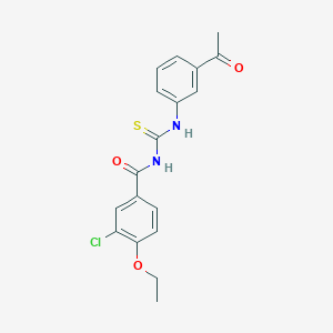 molecular formula C18H17ClN2O3S B3675422 N-[(3-acetylphenyl)carbamothioyl]-3-chloro-4-ethoxybenzamide 