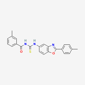 molecular formula C23H19N3O2S B3675426 3-methyl-N-{[2-(4-methylphenyl)-1,3-benzoxazol-5-yl]carbamothioyl}benzamide 
